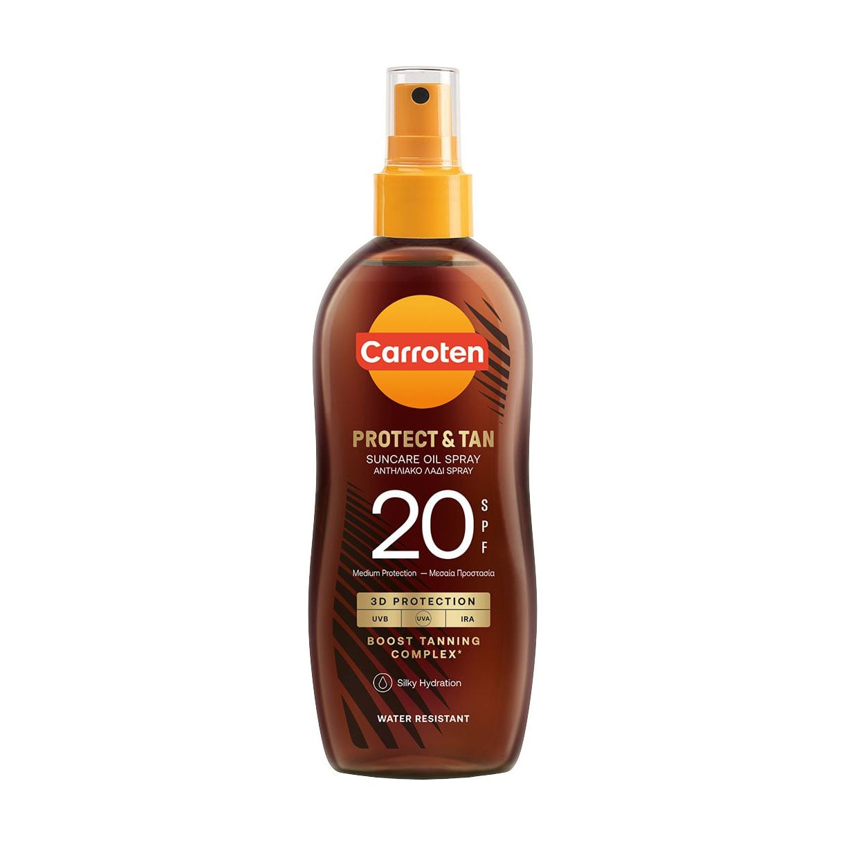 Сонцезахисна олія-спрей для інтенсивної засмаги Carroten Protect &amp; Tan Suncare Oil Spray, SPF 20, 150 мл